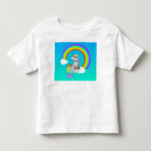 Camiseta De Bebé ¡Cielos azules del unicornio del arco iris lindos