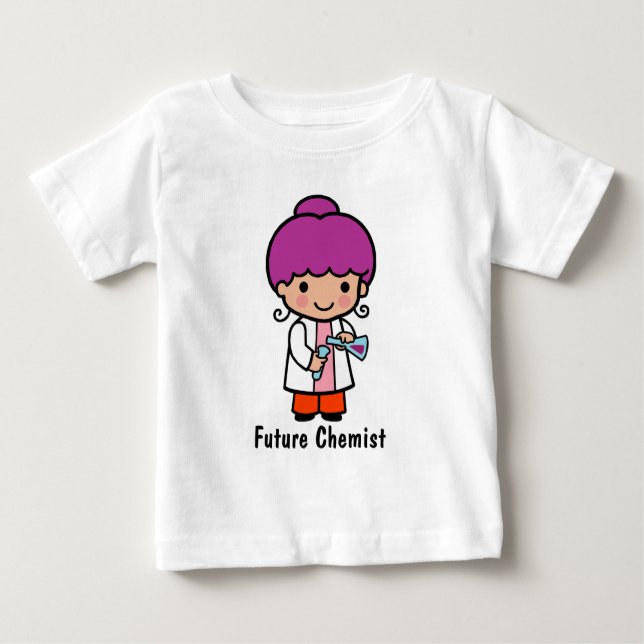 Camiseta De Bebé Científico cutáneo / Chica químico con matraz (Anverso)