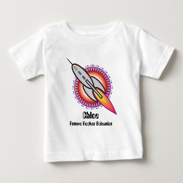 Camiseta De Bebé Científico futuro personalizado de cohetes (Anverso)