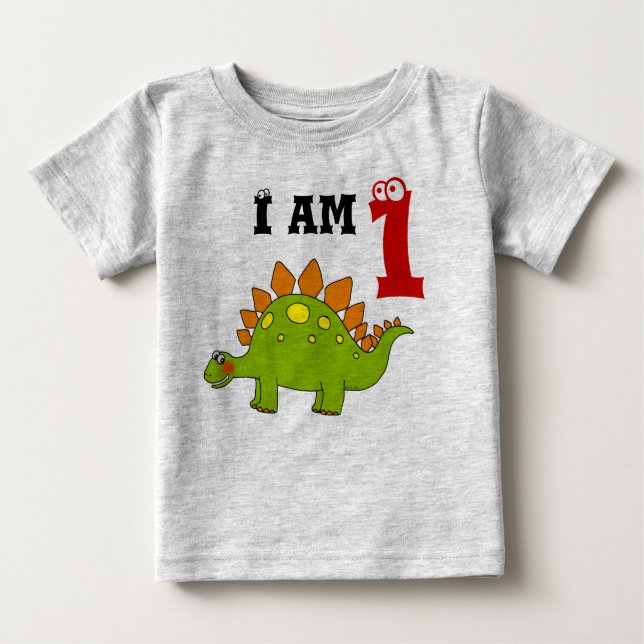Camiseta De Bebé Ciento de dinosaurio 1 cumpleaños (Anverso)