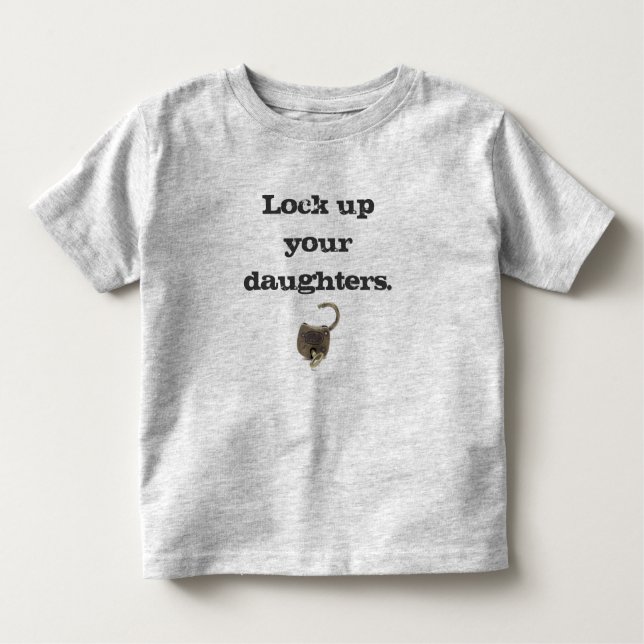 Camiseta De Bebé Cierra a tus hijas. (Anverso)