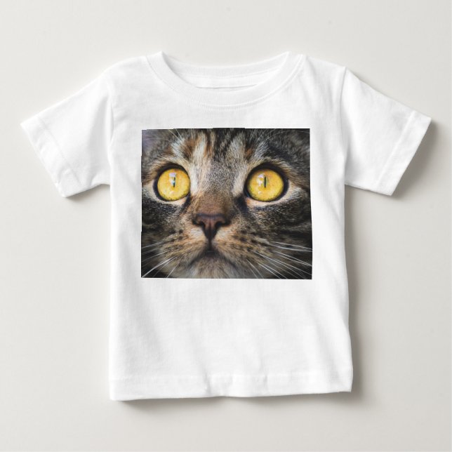 Camiseta De Bebé Cierre de gato con ojos amarillos (Anverso)