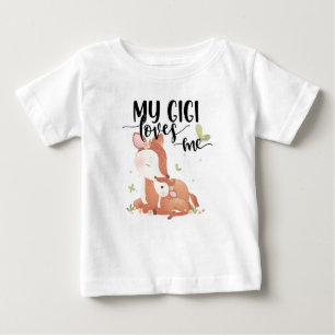 Camiseta De Bebé Cierva de bosque y cervatillo Mi Gigi me ama