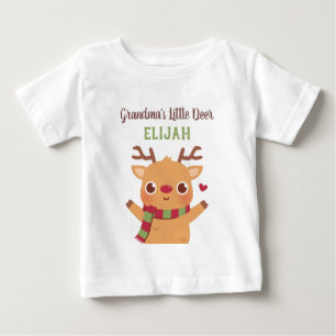Camiseta De Bebé Cierva Pequeña de la Abuela, Reno de Nariz Roja