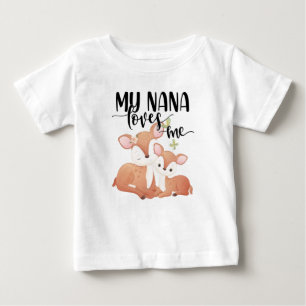 Camiseta De Bebé Cierva y cervatillo Mi Nana me ama