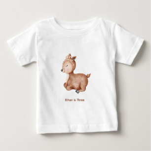 Camiseta De Bebé Ciervo con nombre y edad