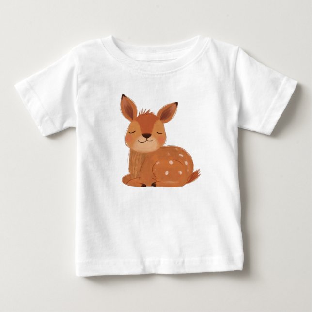 Camiseta de bebé ciervo folk escandinavo Bosque ce (Anverso)