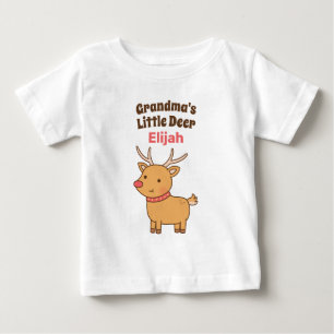 Camiseta De Bebé Ciervo Pequeño de Abuela Linda, Garabato de Reno