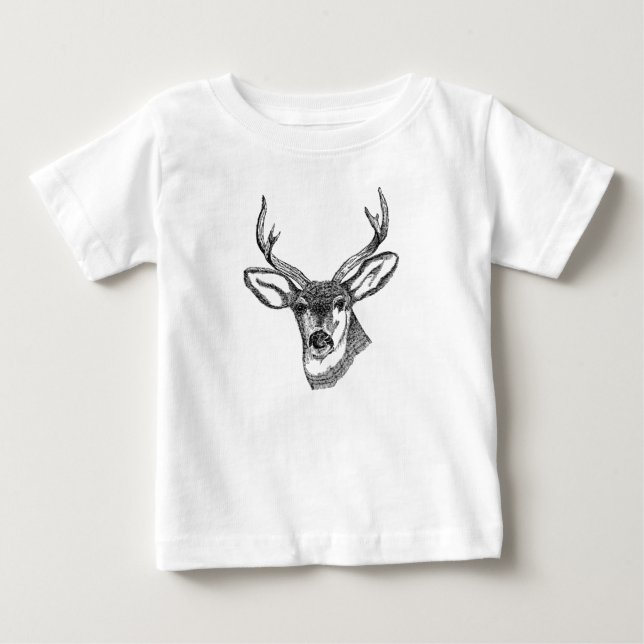 Camiseta De Bebé Ciervos del vintage (Anverso)