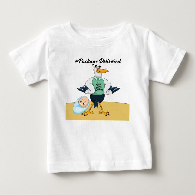 Camiseta De Bebé cigüeña orgullosa (Anverso)