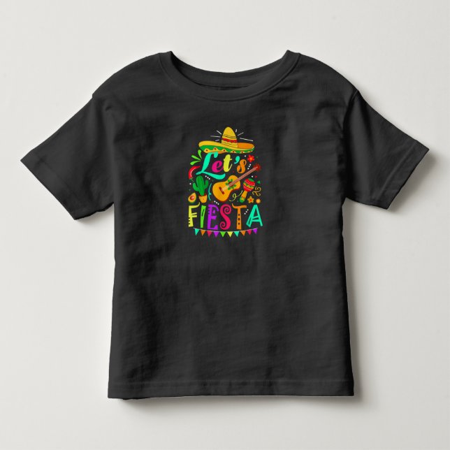 Camiseta De Bebé Cinco De Mayo Guitarra Mexicana Cactus T-Shirt (Anverso)