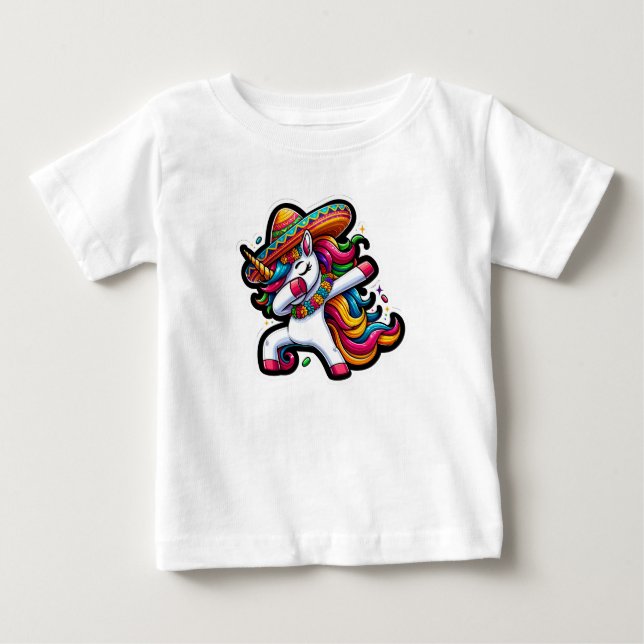 Camiseta De Bebé Cinco de Mayo Unicorn (Anverso)