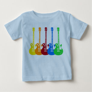Camiseta De Bebé Cinco guitarras eléctricas coloridas