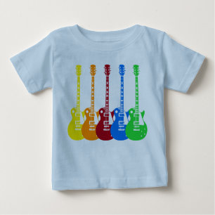 Camiseta De Bebé Cinco Guitars eléctricos coloridos