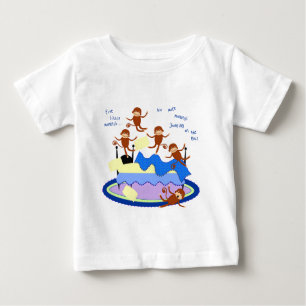Camiseta De Bebé cinco pequeños monos