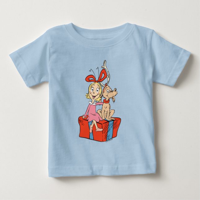 Camiseta De Bebé Cindy Lou Who and Max on a Present (Anverso)