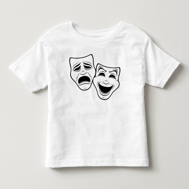 Camiseta De Bebé Cine De Comedia Y Tragedia Enmascara La Línea Negr (Anverso)