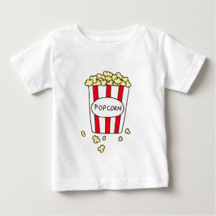 Camiseta De Bebé Cine divertido palomitas de maíz en cubo blanco ro