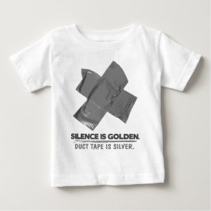 Camiseta De Bebé cinta aislante - la palabra es plata y el silencio
