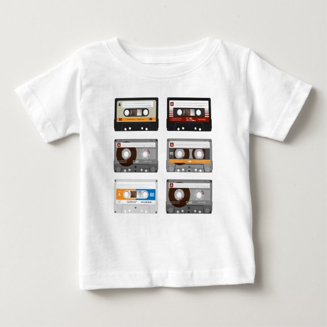 Camiseta De Bebé Cinta de cassette superior (Anverso)