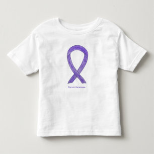 Camiseta De Bebé Cinta de Conciencia del Cáncer de Lavanda Arte Cam