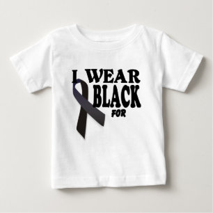 Camiseta De Bebé Cinta de la conciencia del melanoma llevo el negro