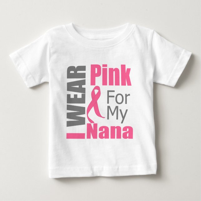 Camiseta De Bebé Cinta del cáncer de pecho llevo a Nana rosada (Anverso)