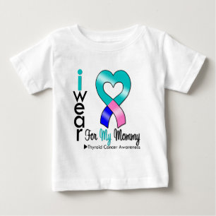 Camiseta De Bebé Cinta del cáncer de tiroides para mi mamá
