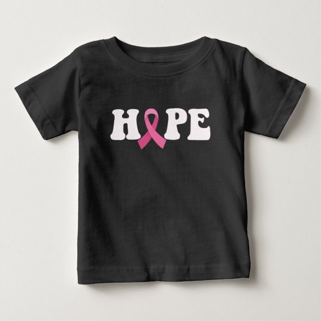 Camiseta De Bebé Cinta Rosa Conciencia del Cáncer de Mama Esperanza (Anverso)
