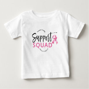 Camiseta De Bebé Cinta rosa de Cáncer de Mama Escuadrón de Apoyo