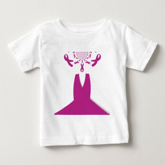Camiseta De Bebé Cinta rosa para la prevención del cáncer de mama (Anverso)