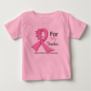 Camiseta De Bebé Cinta Rosa Para Mi Profesor - Cáncer De Mama