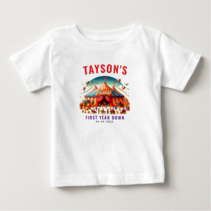 Camiseta De Bebé Circo Moderno Carnaval de Cumpleaños Lindo 1er Cum