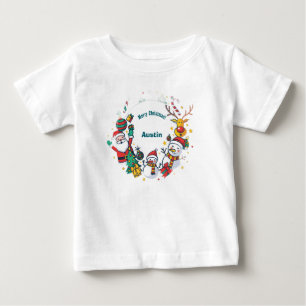Camiseta De Bebé Círculo de Navidad de Símbolos Favoritos de las Fi