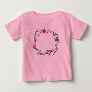 Camiseta De Bebé Círculo de rosebudos en Tutu Rosado