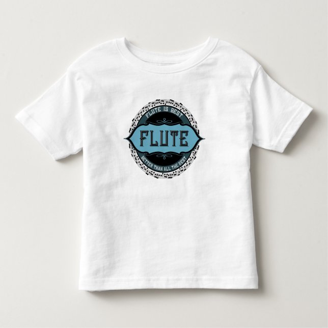 Camiseta De Bebé Círculo Flute Mejor Nota Musical (Anverso)