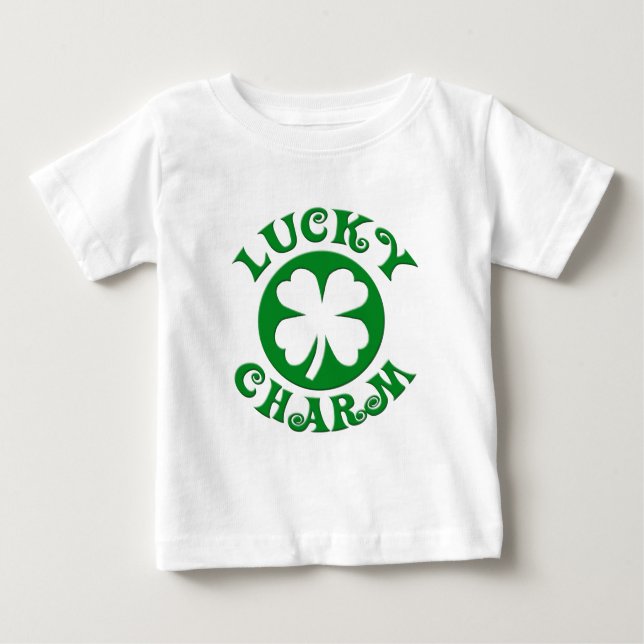 Camiseta De Bebé Círculo verde/blanco del encanto afortunado (Anverso)