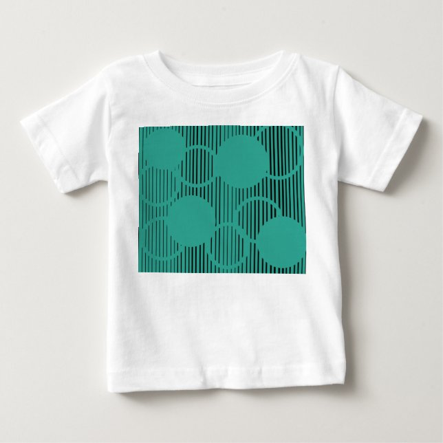 Camiseta De Bebé Círculos con lino turquesa (Anverso)