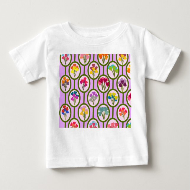 Camiseta De Bebé Círculos de flores (Anverso)