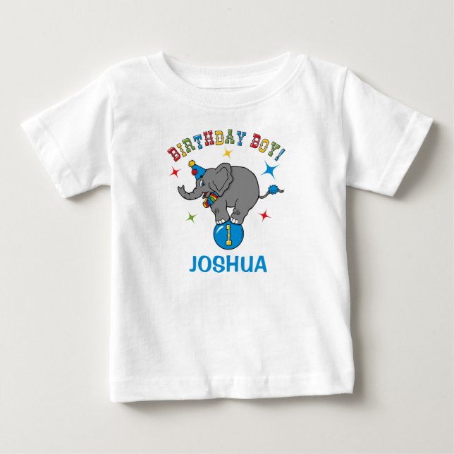 Camiseta De Bebé Circus Elephant 1er cumpleaños (Anverso)