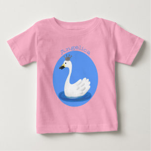 Camiseta De Bebé Cisne blanco con personalizado de la corona