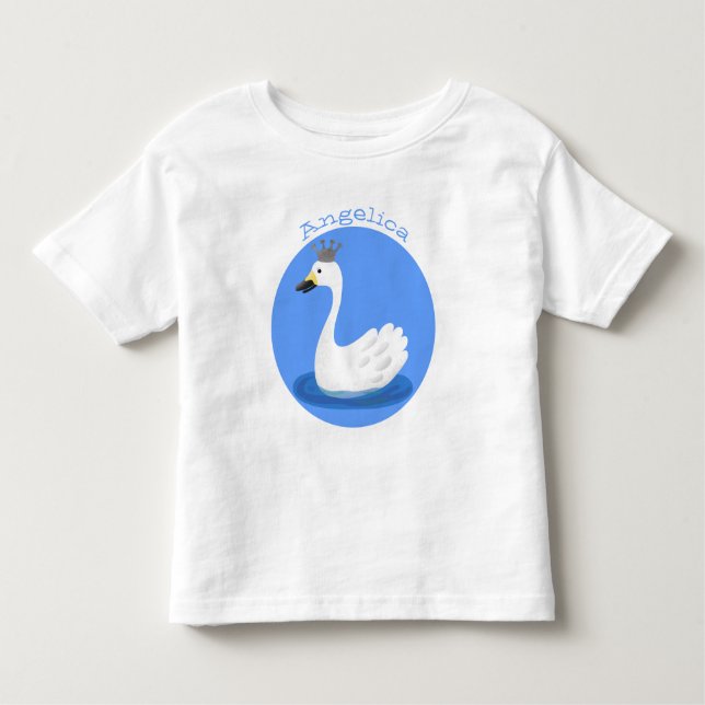 Camiseta De Bebé Cisne blanco con personalizado de la corona (Anverso)