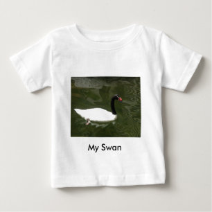 Camiseta De Bebé Cisne blanco y negro