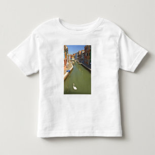 Camiseta De Bebé Cisnes en canal, Isla de Burano, Venecia, Italia
