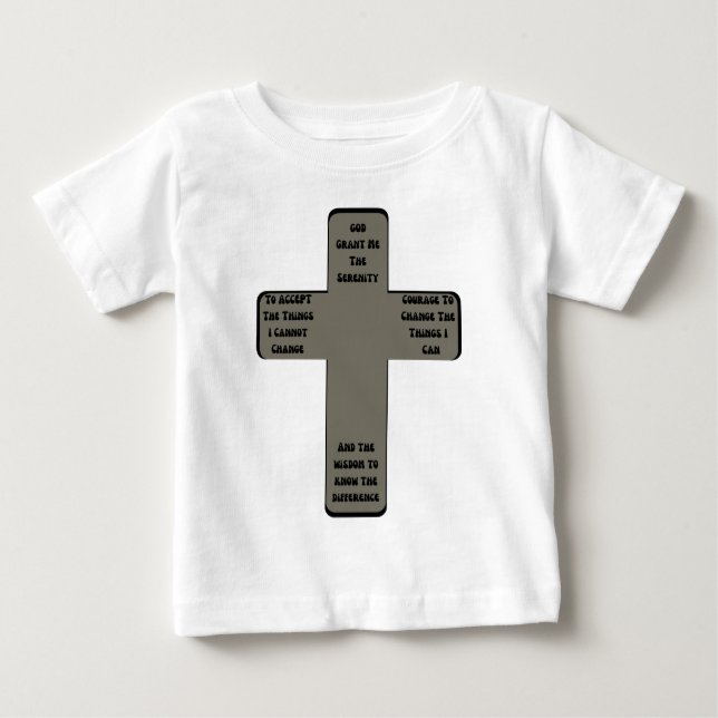 Camiseta De Bebé Cita cruzada de oración de la serenidad (Anverso)