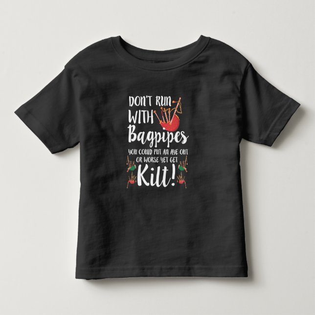 Camiseta De Bebé Cita de Bagpipe mata música escocesa brotar humor (Anverso)