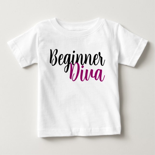 Camiseta De Bebé Cita de Diva Principiante Linda Sassy (Anverso)