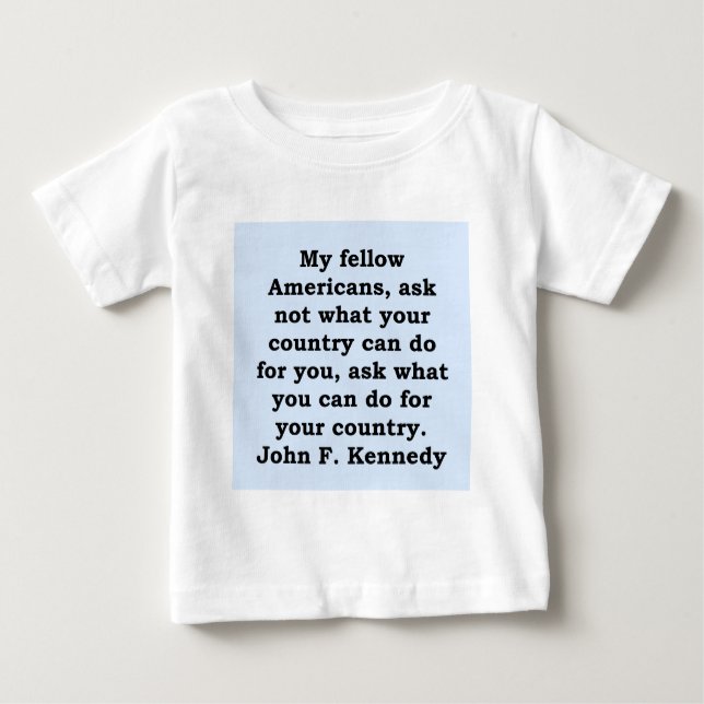 Camiseta De Bebé cita de John F. Kennedy (Anverso)