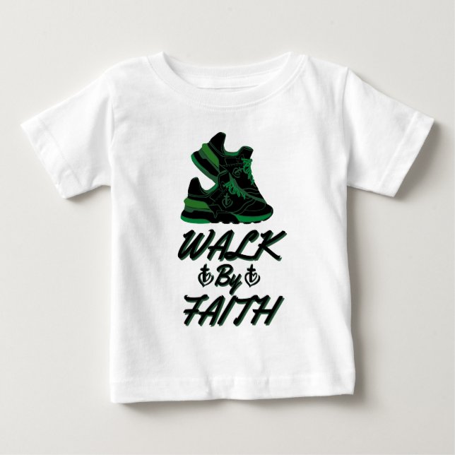 Camiseta De Bebé Cita De La Biblia Camina Por La Fe (Anverso)