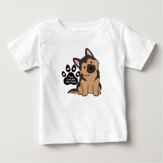 Camiseta De Bebé Cita de la pata de cachorro de pastor alemán lindo